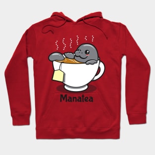 Manatea Cute Kawaii Funny Original Manatee Cartoon For Tea Drinkers Hoodie